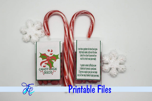 Candy Cane Seeds Tic Tac Label 3D Paper Family Creations 