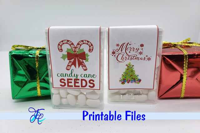 Candy Cane Seeds - Tic Tac Labels 3D Paper Family Creations 