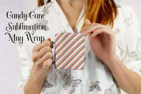Candy Cane Sublimation Mug Wrap Sublimation Digital Honeybee 
