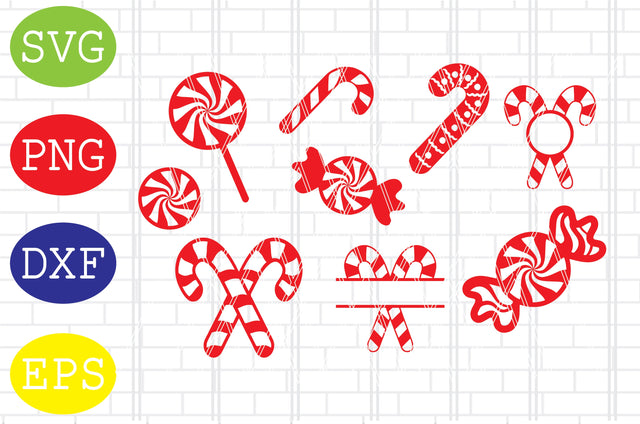 Candy Cane SVG, Candy Canes Clipart, Candy Cane with Bow, Christmas SVG Clipart, Sweets, Candy, Holiday, Mints, Peppermint SVG DigitalSvgFiles 