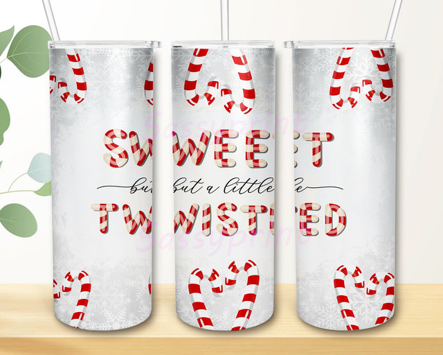 Candy Cane Tumbler PNG, Sweet But Twisted Tumbler 20oz Skinny Tumbler, Sublimation Designs for Straight/Tapered Tumbler PNG File Digital Download Sublimation sassyprint 