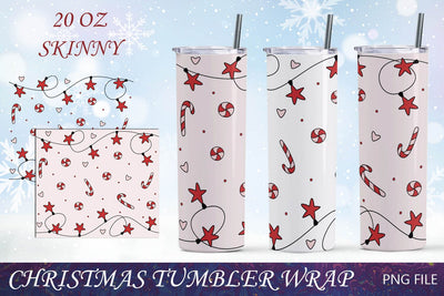 Candy cane tumbler wrap, Christmas 20 oz skinny tumbler sublimation Sublimation AnastasiyaArtDesign 