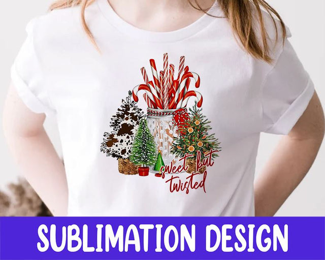 Candy Cane, Twisted but Sweet Png, Merry Christmas Png, Christmas Candy Png, Christmas Tree Sublimation Design PNG Sublimation iStyleDesign 