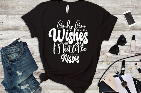 Candy Cane Wishes and Mistletoe Kisses SVG nirmal108roy 