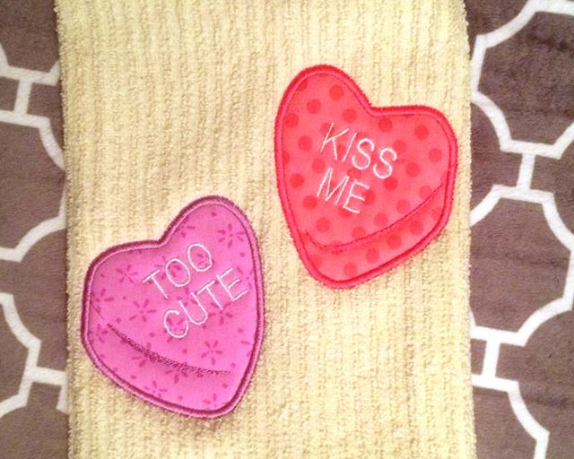 Candy Conversation Hearts Applique Embroidery Embroidery/Applique Designed by Geeks 