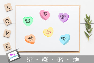 Candy Conversation Hearts - Valentine SVG SVG Stacy's Digital Designs 