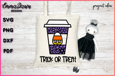 Candy Corn Coffee Cup SVG Bundle SVG Emma Dawn Designs 