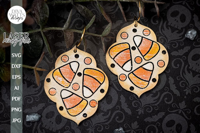 Candy Corn Earrings SVG For Laser Fall Earrings Candy Corn Glowforge Earrings SVG For Laser Candy Corn Earrings SVG Autumn Earrings svg Fall SVG Diva Watts Designs 