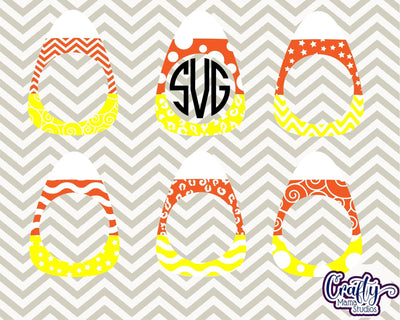 Candy Corn - Halloween - Candy Corn Bundle - Monogram Frame SVG Crafty Mama Studios 