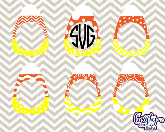 Candy Corn - Halloween - Candy Corn Bundle - Monogram Frame SVG Crafty Mama Studios 
