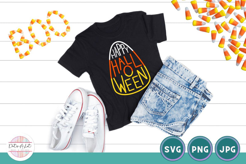 Candy Corn Happy Halloween SVG Cut File SVG Dots-A-Lot 