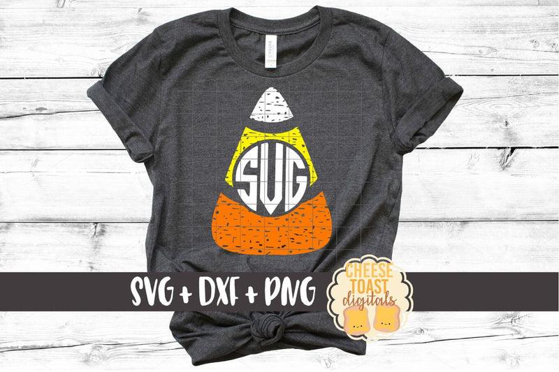 Candy Corn Monogram Frame - Distressed - Monogram SVG File - So Fontsy