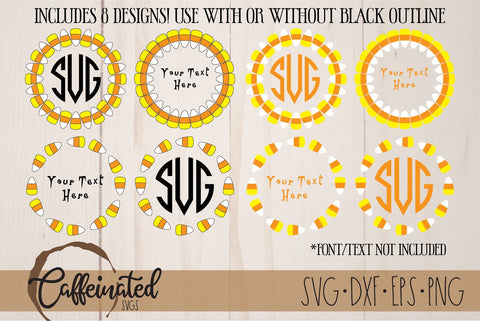 Candy Corn Monogram Frame SVG SVG Caffeinated SVGs 