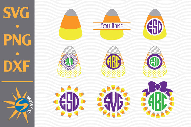 Candy Corn Monogram SVG, PNG, DXF Digital Files Include SVG SVGStoreShop 
