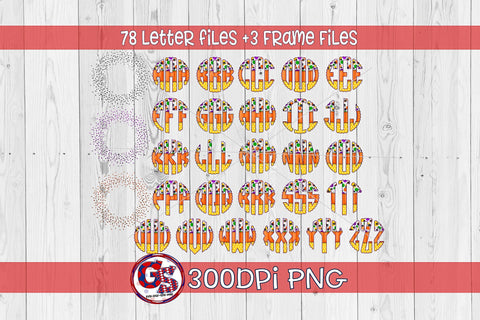 Candy Corn & Spider Monogram Set PNG for Sublimation-Halloween PNG Sublimation Greedy Stitches 