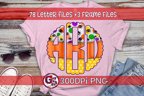 Candy Corn & Spider Monogram Set PNG for Sublimation-Halloween PNG Sublimation Greedy Stitches 