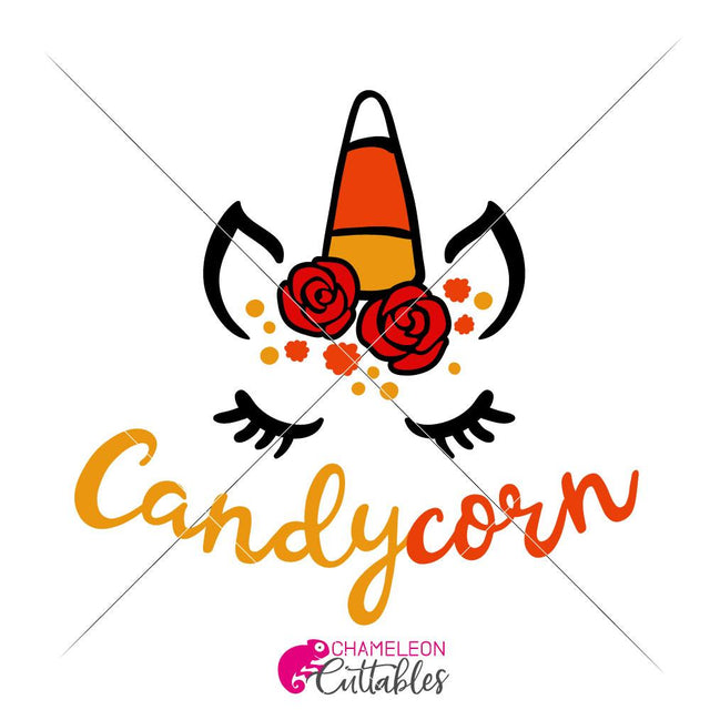 Candy corn unicorn - Thanksgiving Halloween SVG SVG Chameleon Cuttables 