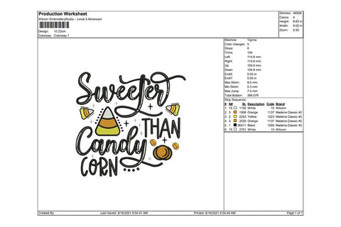 Candy Embroidery, Halloween Embroidery, Candy Corn Embroidery/Applique DESIGNS SVG Digital Designer 