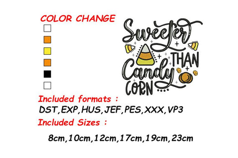 Candy Embroidery, Halloween Embroidery, Candy Corn Embroidery/Applique DESIGNS SVG Digital Designer 