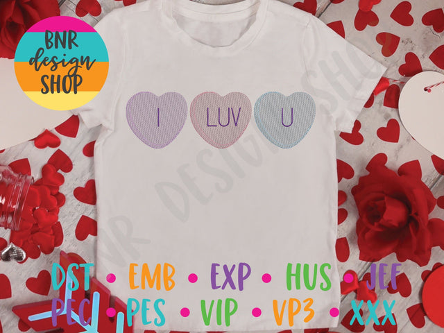 Candy Heart Quick Stitch Machine Embroidery Design Embroidery/Applique BNRDesignShop 