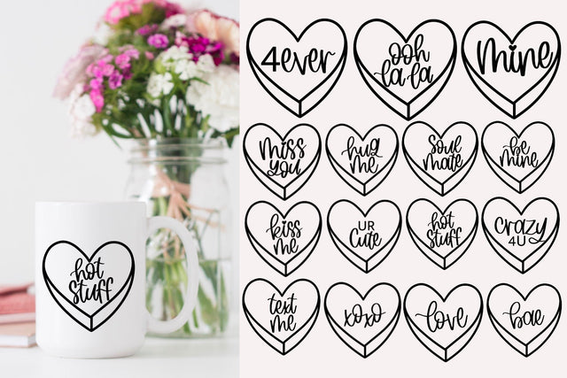 Candy heart svg bundle, Valentine heart svg bundle SVG AnitaAlyiaLettering 