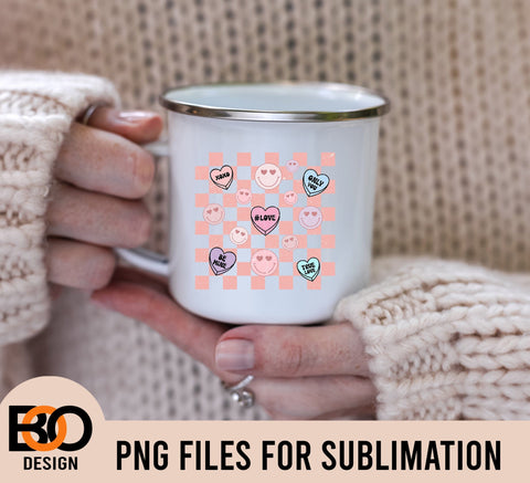 Candy hearts png, Checkered pattern png, Retro valentine sublimation designs Digital Download, sublimation designs downloads valentines Sublimation BOO-design 