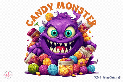 Candy Monster PNG | Funny Halloween Sublimation Sublimation CraftLabSVG 