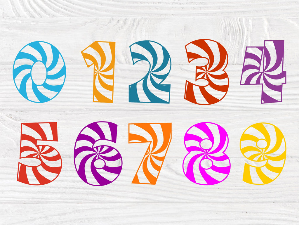 Candy number SVG | Numbers cut files | Christmas candy | Candy svg ...