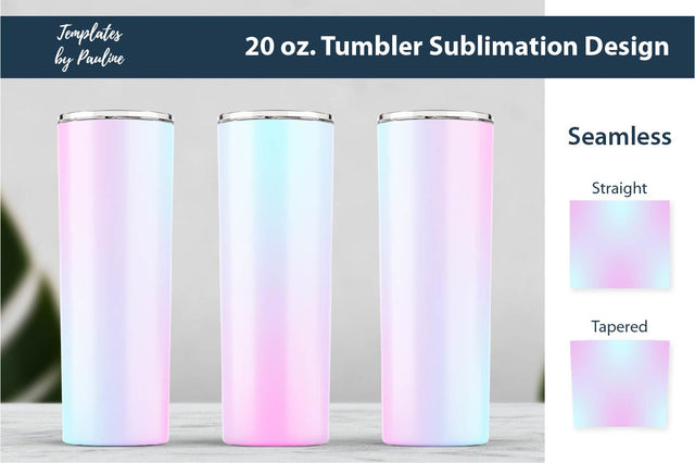 Candy Pink Ombre Seamless 20 oz Skinny Tumbler Sublimation Wrap PNG Sublimation Templates by Pauline 
