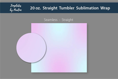 Candy Pink Ombre Seamless 20 oz Skinny Tumbler Sublimation Wrap PNG Sublimation Templates by Pauline 