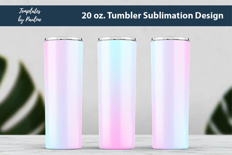 Candy Pink Ombre Seamless 20 oz Skinny Tumbler Sublimation Wrap PNG Sublimation Templates by Pauline 