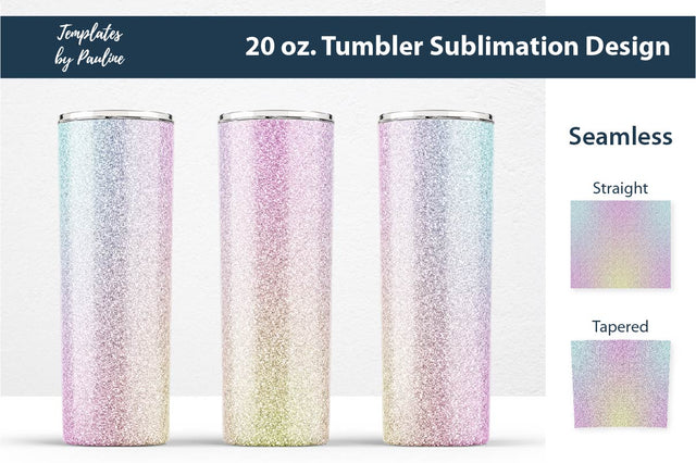 Candy Pink Yellow Blue Glitter Seamless Sublimation Tumbler Wrap Sublimation Templates by Pauline 