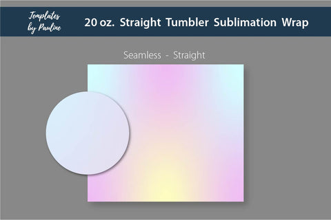 Candy Pink Yellow Blue Ombre Seamless Sublimation Tumbler Wrap Sublimation Templates by Pauline 