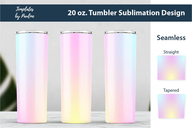 Candy Pink Yellow Blue Ombre Seamless Sublimation Tumbler Wrap Sublimation Templates by Pauline 