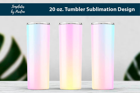 Candy Pink Yellow Blue Ombre Seamless Sublimation Tumbler Wrap Sublimation Templates by Pauline 