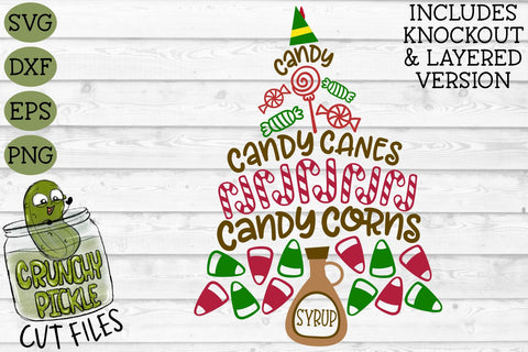 Candy & Syrup Elf Diet Christmas Phrase SVG SVG Crunchy Pickle 