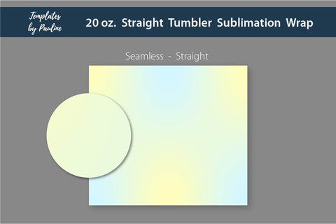 Candy Teal Ombre Seamless 20 oz Skinny Tumbler Sublimation Wrap PNG Sublimation Templates by Pauline 