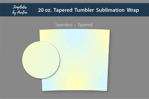 Candy Teal Ombre Seamless 20 oz Skinny Tumbler Sublimation Wrap PNG Sublimation Templates by Pauline 