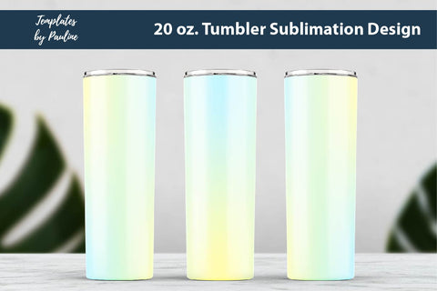Candy Teal Ombre Seamless 20 oz Skinny Tumbler Sublimation Wrap PNG Sublimation Templates by Pauline 