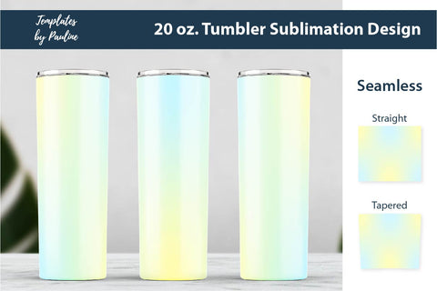 Candy Teal Ombre Seamless 20 oz Skinny Tumbler Sublimation Wrap PNG Sublimation Templates by Pauline 