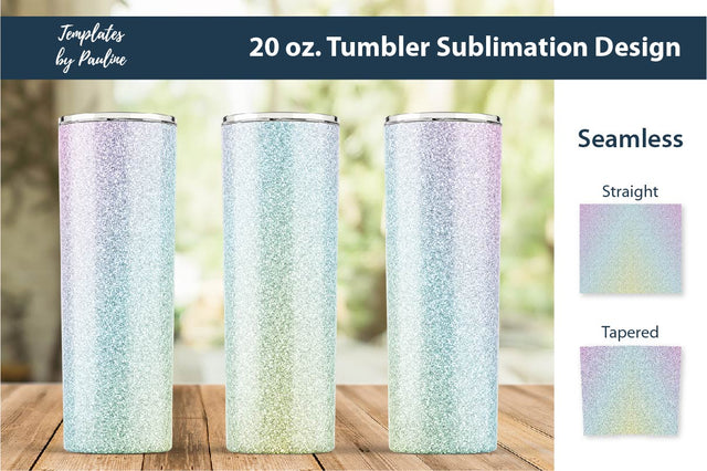 Candy Teal Pink Glitter Seamless 20 oz Skinny Tumbler Sublimation Wrap Sublimation Templates by Pauline 