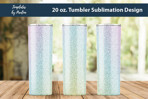 Candy Teal Pink Glitter Seamless 20 oz Skinny Tumbler Sublimation Wrap Sublimation Templates by Pauline 