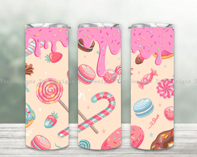 Candy Tumbler, 20 Oz Skinny Tumbler Design, Candy Label PNG, Candy Sublimation Sublimation ToriDesigns 