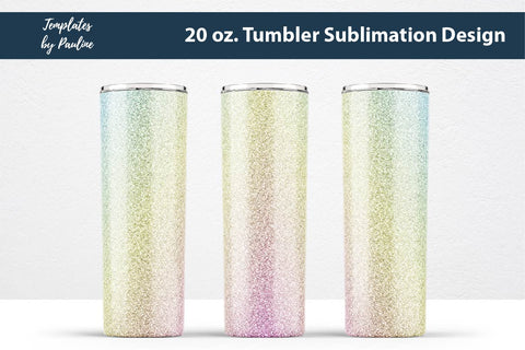 Candy Yellow Glitter Seamless 20 oz Skinny Tumbler Sublimation Wrap PNG Sublimation Templates by Pauline 
