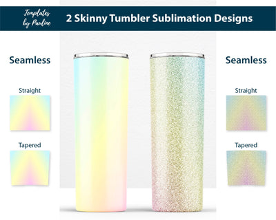 Candy Yellow Ombre & Glitter Seamless 20 oz Skinny Tumbler Sublimation Wraps Sublimation Templates by Pauline 