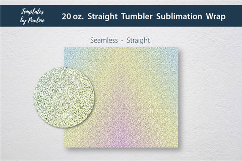 Candy Yellow Ombre & Glitter Seamless 20 oz Skinny Tumbler Sublimation Wraps Sublimation Templates by Pauline 
