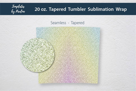Candy Yellow Ombre & Glitter Seamless 20 oz Skinny Tumbler Sublimation Wraps Sublimation Templates by Pauline 