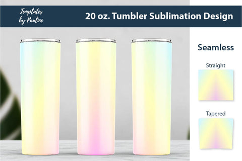 Candy Yellow Ombre Seamless 20 oz Skinny Tumbler Sublimation Wrap PNG Sublimation Templates by Pauline 