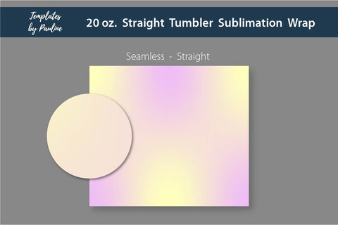 Candy Yellow Pink Ombre Seamless 20 oz Skinny Tumbler Sublimation Wrap PNG Sublimation Templates by Pauline 