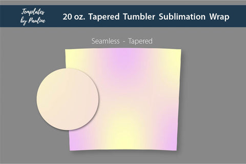 Candy Yellow Pink Ombre Seamless 20 oz Skinny Tumbler Sublimation Wrap PNG Sublimation Templates by Pauline 